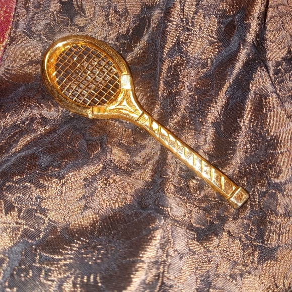 Vintage | Jewelry | Vintage Gold Tone Tennis Racket Brooch | Poshmark